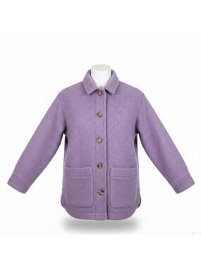 Madewell Womens Lavender Button-Up Coat With Dual Pockets & Lining Sz XS